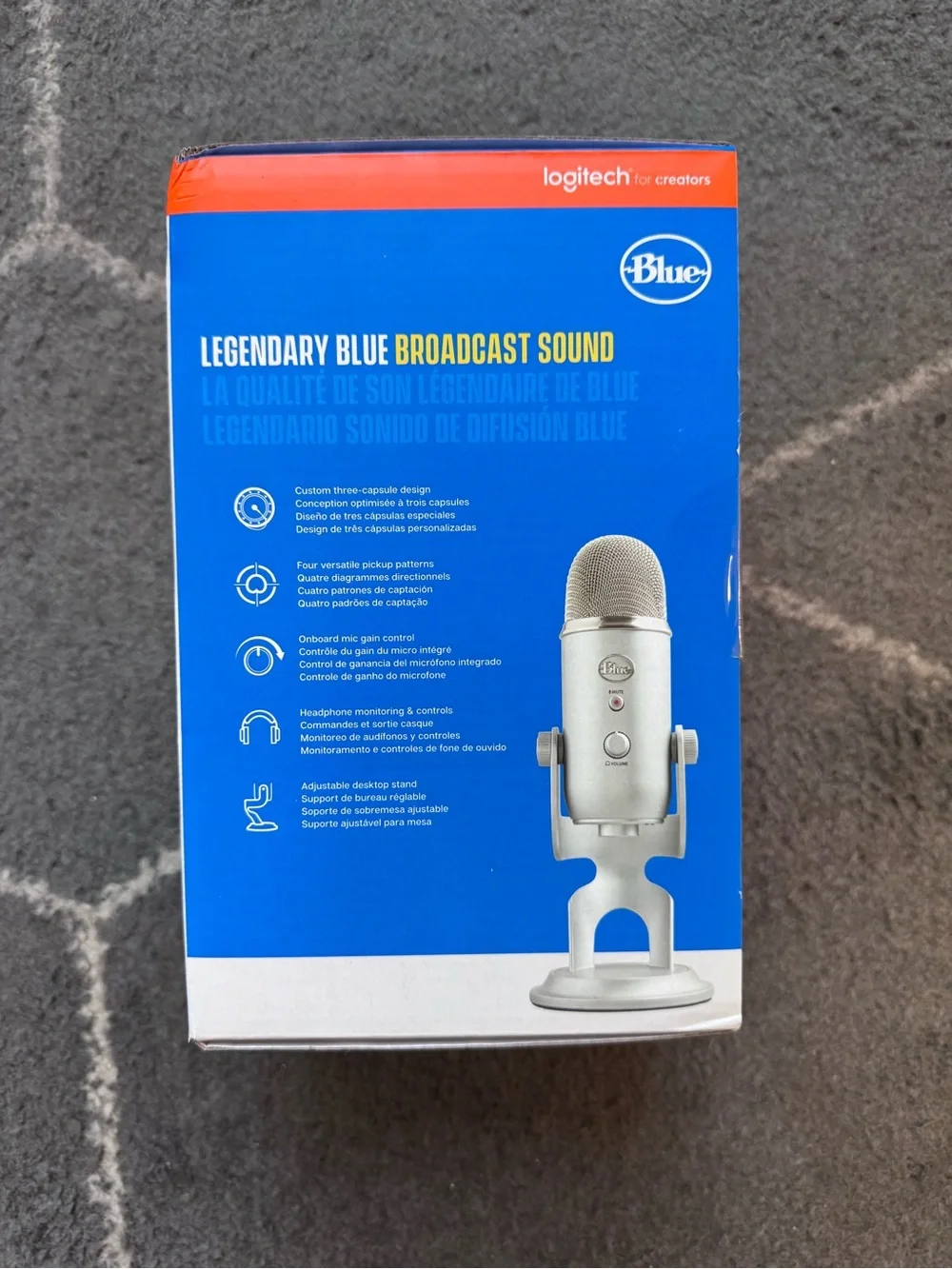 Logitech USB Microphone Box - White and Black Text